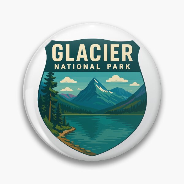 Item preview, Glacier National Park Retro Mountain Landscape Sticker designed and sold by Ismeal Von.