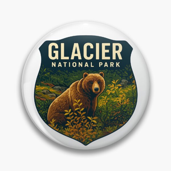 Item preview, Glacier National Park Retro Mountain Landscape Sticker designed and sold by Ismeal Von.