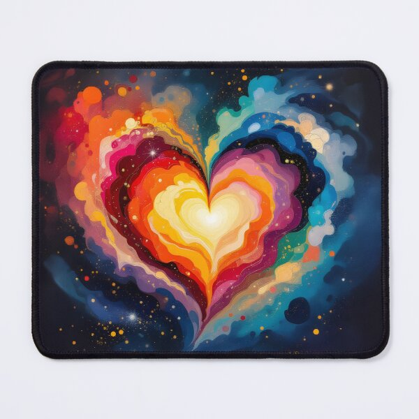 Item preview, A vibrant watercolor heart composed of swirling galaxies designed and sold by Marcu Ioachim.