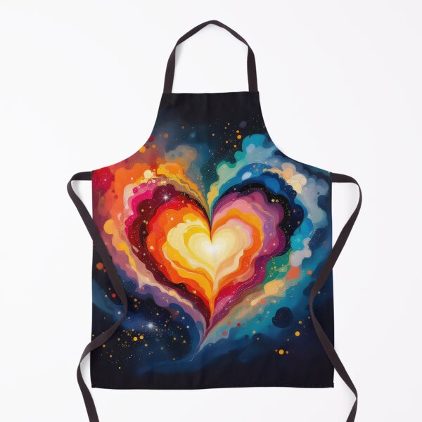 Item preview, A vibrant watercolor heart composed of swirling galaxies designed and sold by Marcu Ioachim.
