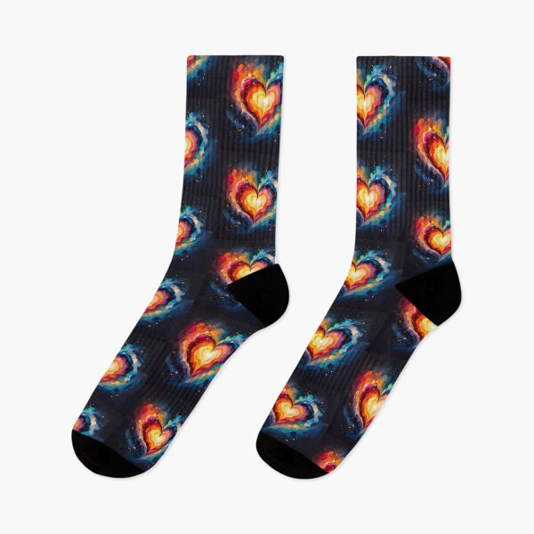Item preview, A vibrant watercolor heart composed of swirling galaxies designed and sold by Marcu Ioachim.