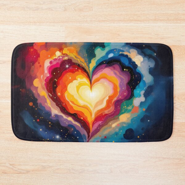 Item preview, A vibrant watercolor heart composed of swirling galaxies designed and sold by Marcu Ioachim.