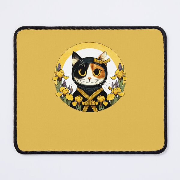 Item preview, Calico Ninja Cat with Golden Flowers designed and sold by FrictionMaxxing.
