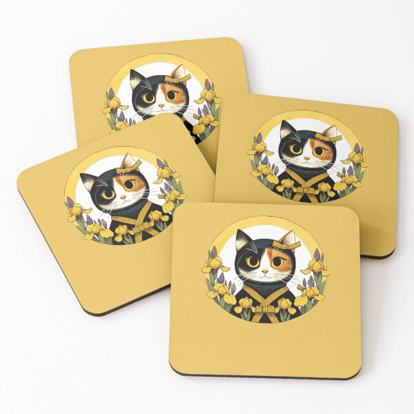 Item preview, Calico Ninja Cat with Golden Flowers designed and sold by FrictionMaxxing.