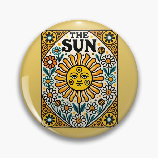 Item preview, The Sun Tarot Card Folk Art Style designed and sold by FrictionMaxxing.