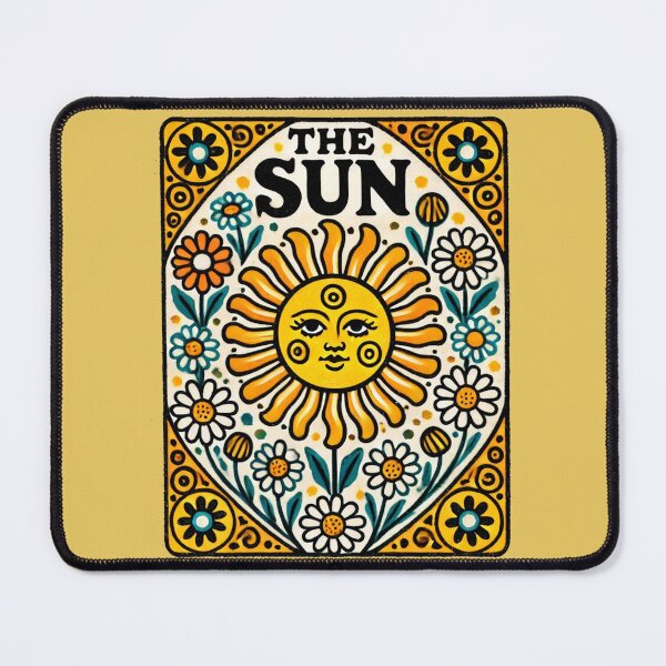 Item preview, The Sun Tarot Card Folk Art Style designed and sold by FrictionMaxxing.
