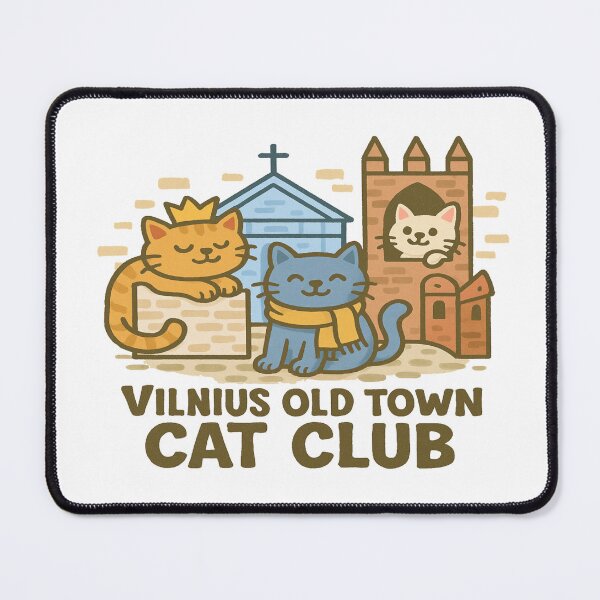 Item preview, Vilnius Old Town Cat Club: Europe’s Landmark Travel Cats designed and sold by Globalcitytees.