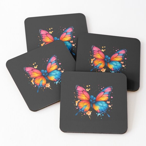 Item preview, Butterfly Couple Hugging – Romantic Colorful Watercolor Love Art designed and sold by ColorSplash123.