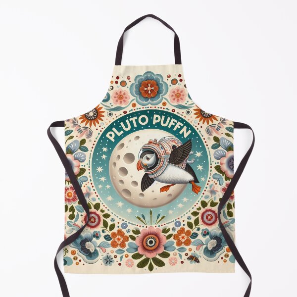 Item preview, Pluto Puffin - Space Puffin Scandinavian Folk Art by heidiannemorris © designed and sold by FOLK ART FUSION by heidiannemorris.