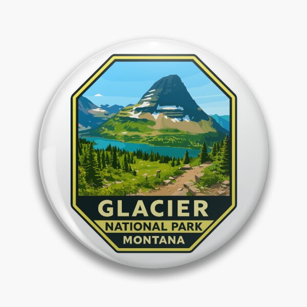 Item preview, Glacier National Park Retro Mountain Landscape Sticker designed and sold by Ismeal Von.