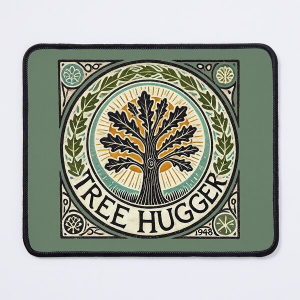 Item preview, Retro Tree Hugger Nature Emblem designed and sold by FrictionMaxxing.