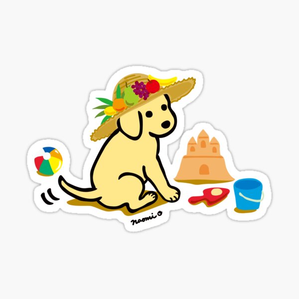 Item preview, Yellow Labrador Puppy on the Beach designed and sold by HappyLabradors.
