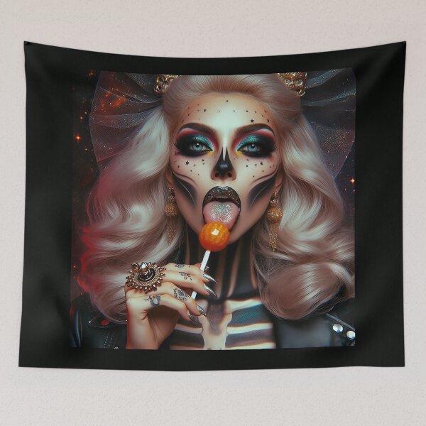 Item preview, Glam Skull Lady Lollipop Cosmos designed and sold by Voodoo Store Paranormal Collections.