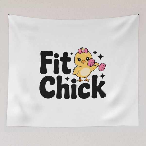 Item preview, Fit Chick! Cute Gym Girl Baby Chick Pun designed and sold by PMCreative.