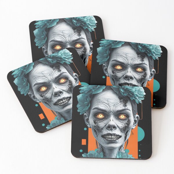 Item preview, Zombie Girl with Teal Flowers designed and sold by NightTimeJ.