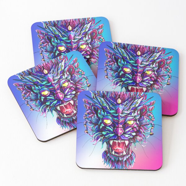 Item preview, Cosmic Thai Demon Tiger – Neon Crowned Guardian designed and sold by NB-Artist.