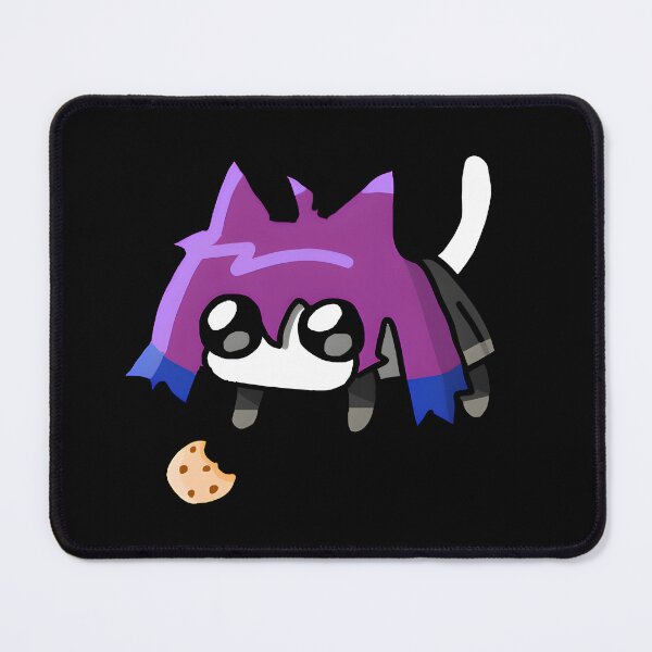 Item preview, Chibi Cookie Cat with Purple Hair – Cute Cartoon Sticker designed and sold by KitzuTees.