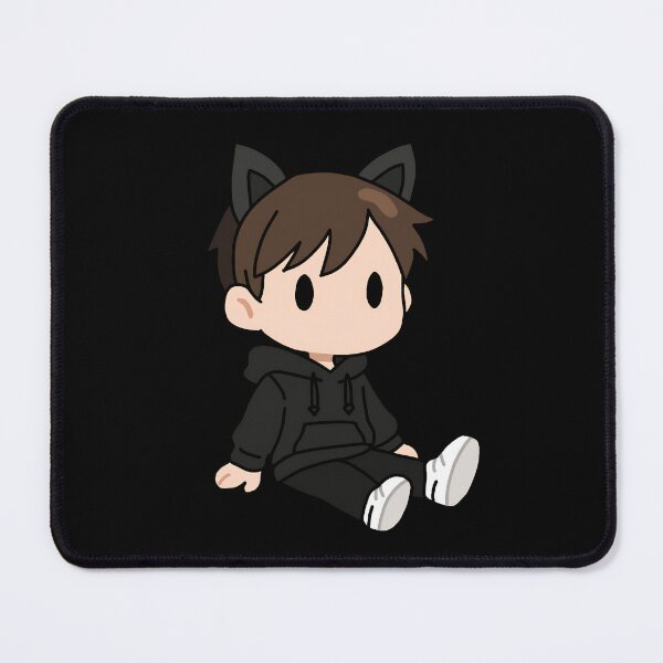 Item preview, Chibi Cat Boy in Black Hoodie – Cute Kawaii Aesthetic designed and sold by KitzuTees.