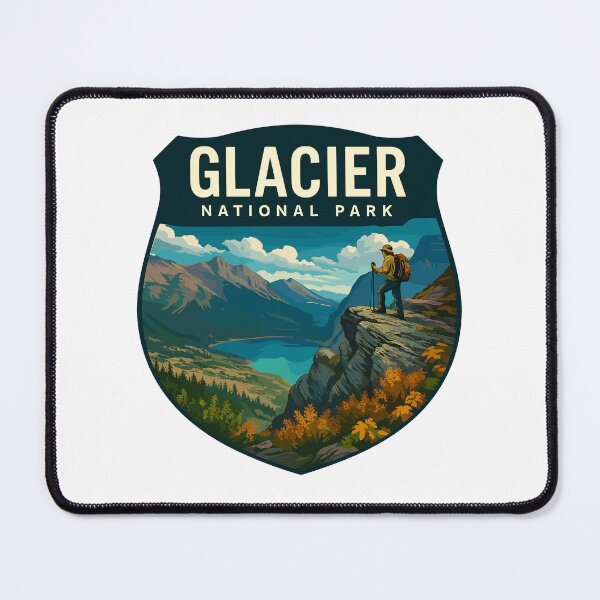 Item preview, Glacier National Park Retro Mountain Landscape Sticker designed and sold by Ismeal Von.