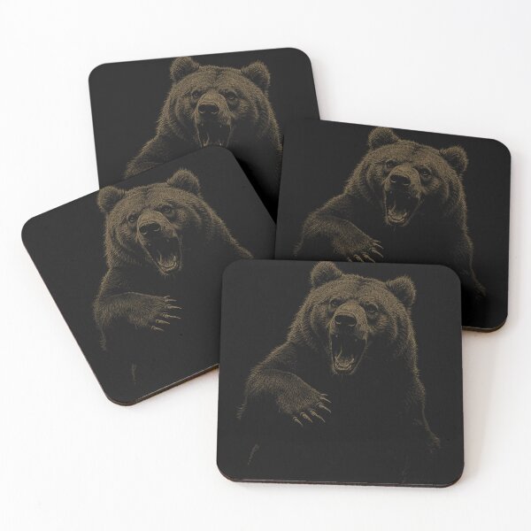 Item preview, Grizzly Bear Hiking Camping Vintage Angry Brown Bear designed and sold by JRRTs.