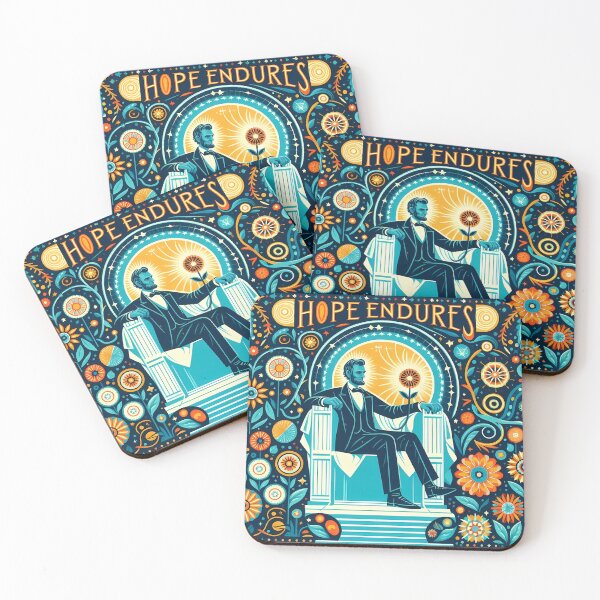 Item preview, Hope Endures - Uplifting Lincoln Memorial Scandinavian Folk Art by heidiannemorris © designed and sold by FOLK ART FUSION by heidiannemorris.