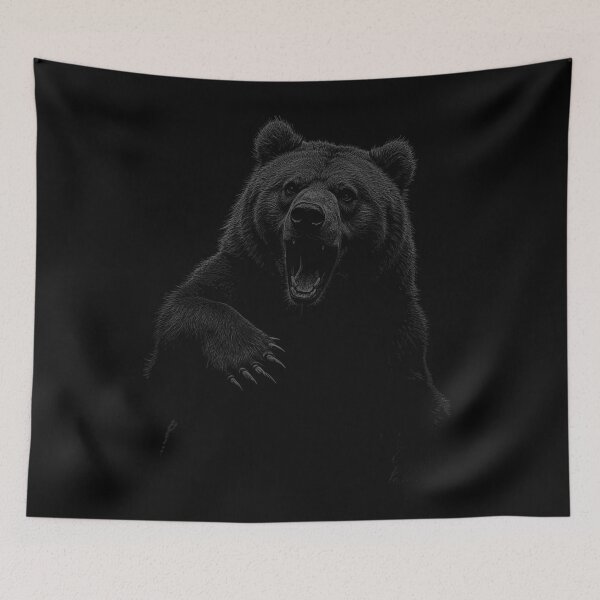 Item preview, Grizzly Bear Hiking Camping Vintage Angry Brown Bear designed and sold by JRRTs.
