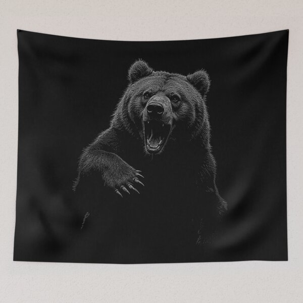 Item preview, Grizzly Bear Hiking Camping Vintage Angry Brown Bear designed and sold by JRRTs.