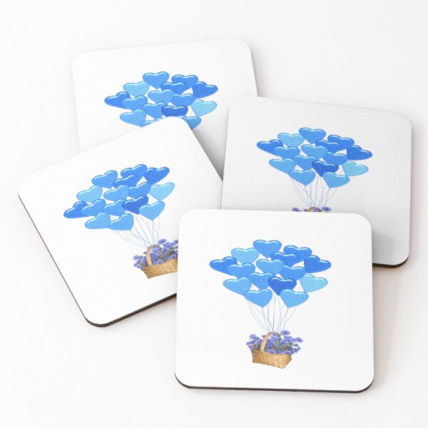 Item preview, Bluer than Blue Boho Collection - Blue Heart Balloons with Floral basket designed and sold by Dailywalker22.