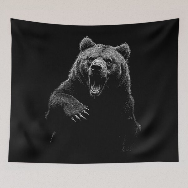 Item preview, Grizzly Bear Hiking Camping Vintage Angry Brown Bear designed and sold by JRRTs.