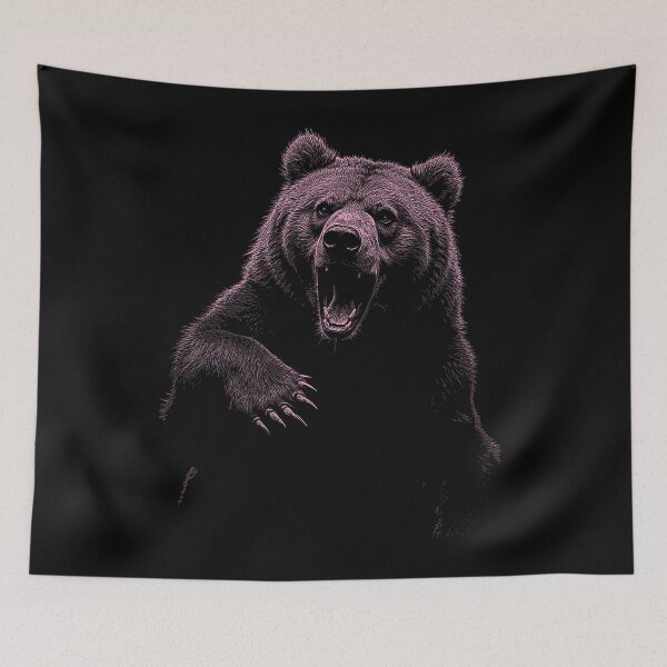 Item preview, Grizzly Bear Hiking Camping Vintage Angry Brown Bear designed and sold by JRRTs.