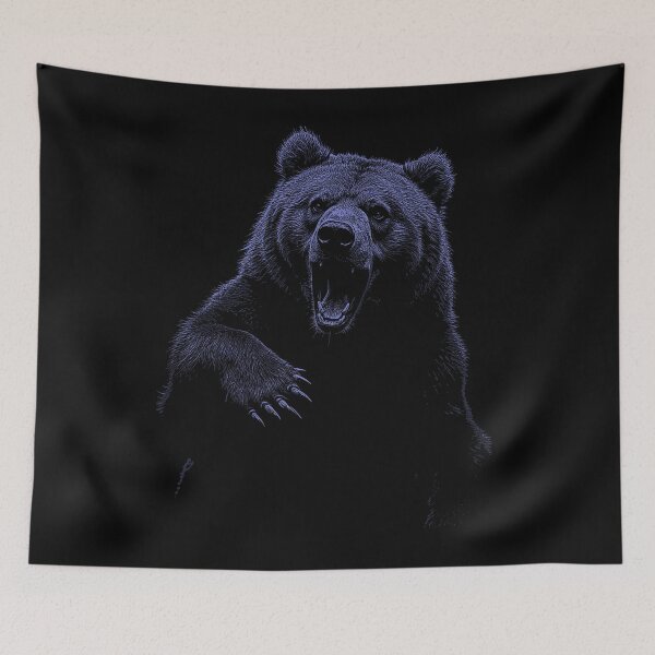 Item preview, Grizzly Bear Hiking Camping Vintage Angry Brown Bear designed and sold by JRRTs.