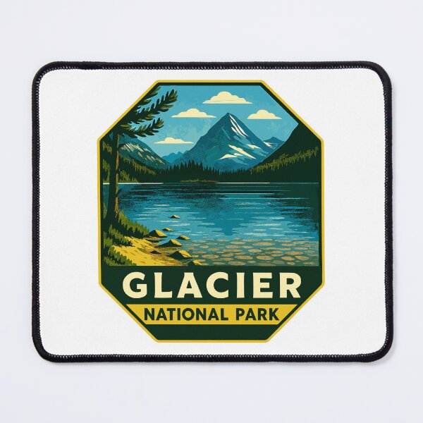 Item preview, Glacier National Park Retro Mountain Landscape Sticker designed and sold by Ismeal Von.