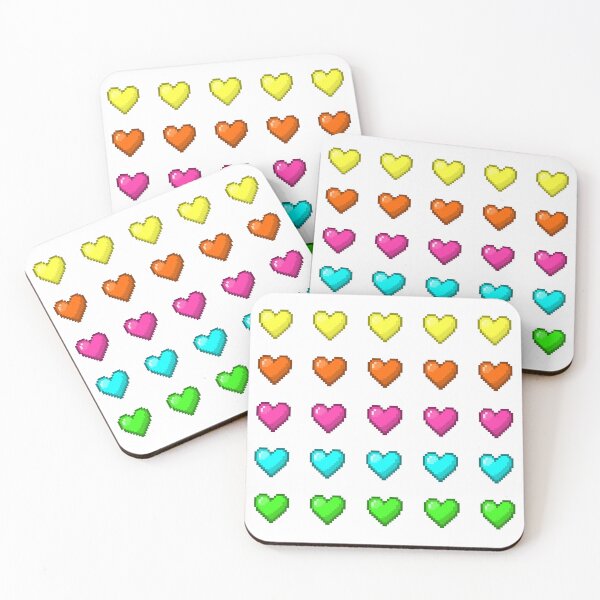 Item preview, Cute Pixel Hearts – Neon Pop  designed and sold by retro_pixel.