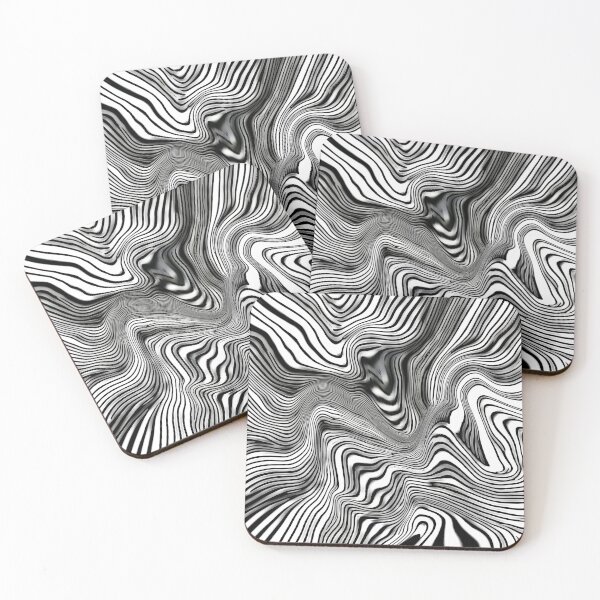 Item preview, Wavy stripe pattern in black and white designed and sold by AnnabellaRh.
