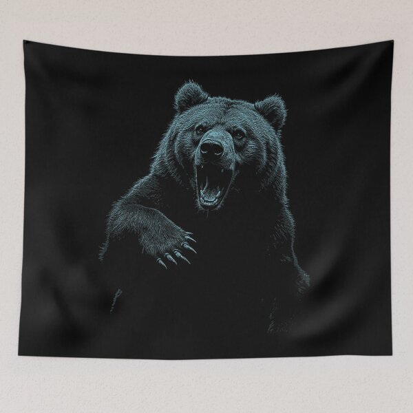 Item preview, Grizzly Bear Hiking Camping Vintage Angry Brown Bear designed and sold by JRRTs.