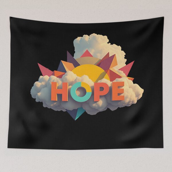 Item preview, Hope Typography with Sunrise Rays and Uplifting Cloud Design designed and sold by AbdS07.
