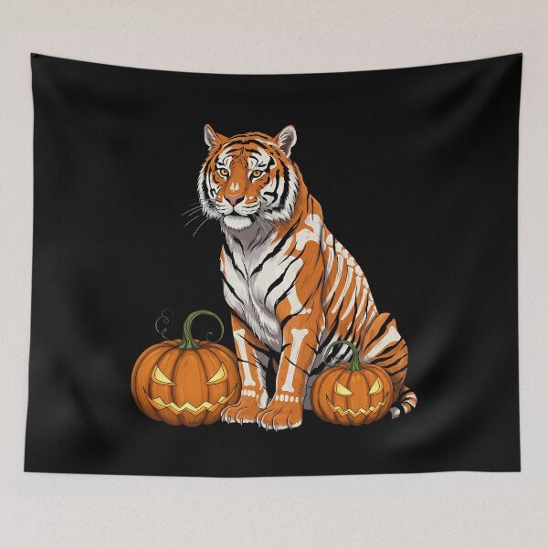 Item preview, Skeleton Tiger Halloween Stripes - Spooky Animal Art designed and sold by k3rstman1.