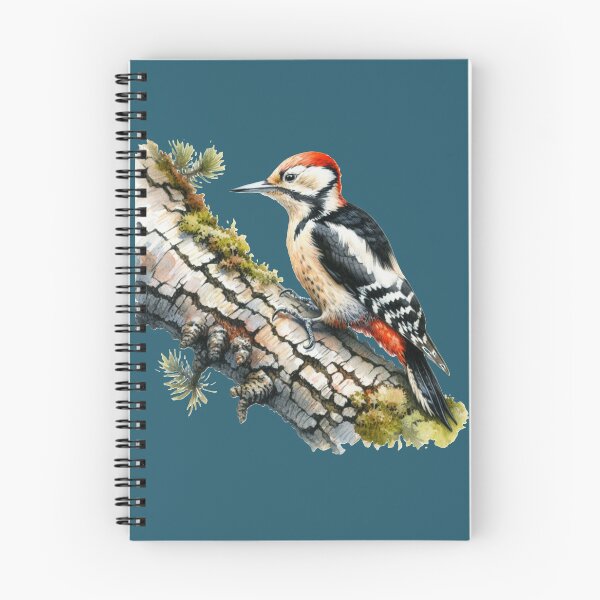 Item preview, Woodland Sentinel: Great Spotted Woodpecker on Birch designed and sold by mustardseed-410.