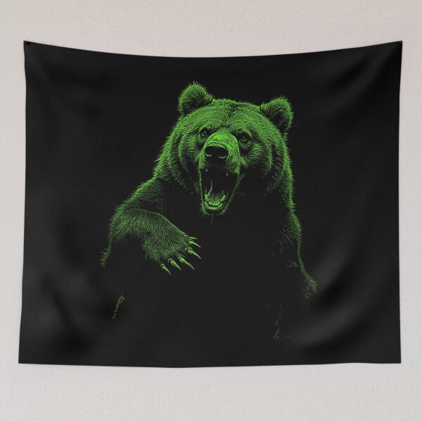 Item preview, Grizzly Bear Hiking Camping Vintage Angry Brown Bear designed and sold by JRRTs.