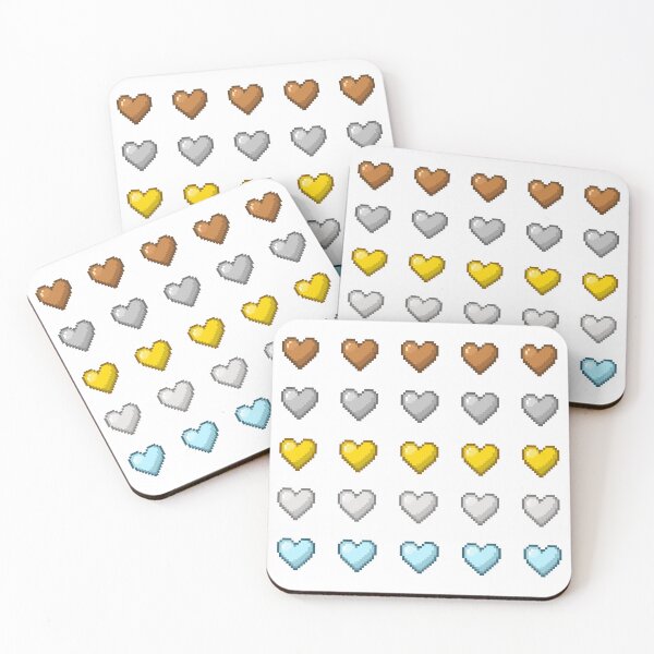Item preview, Cute Pixel Hearts – Gamer Rank Grid  designed and sold by retro_pixel.