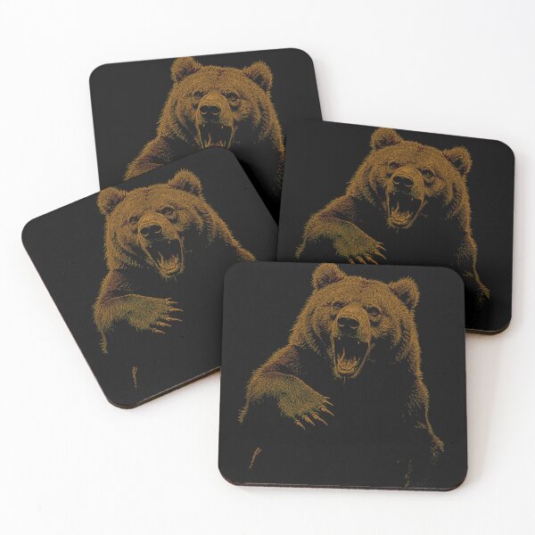Item preview, Grizzly Bear Hiking Camping Vintage Angry Brown Bear designed and sold by JRRTs.