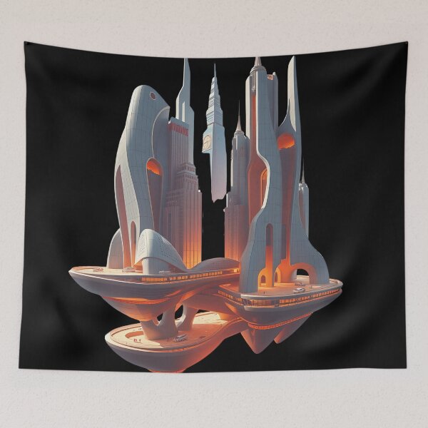 Item preview, Floating Futuristic City Islands with Towering Architectural Spires designed and sold by AbdS07.