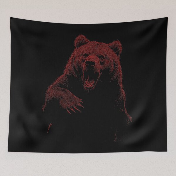 Item preview, Grizzly Bear Hiking Camping Vintage Angry Brown Bear designed and sold by JRRTs.