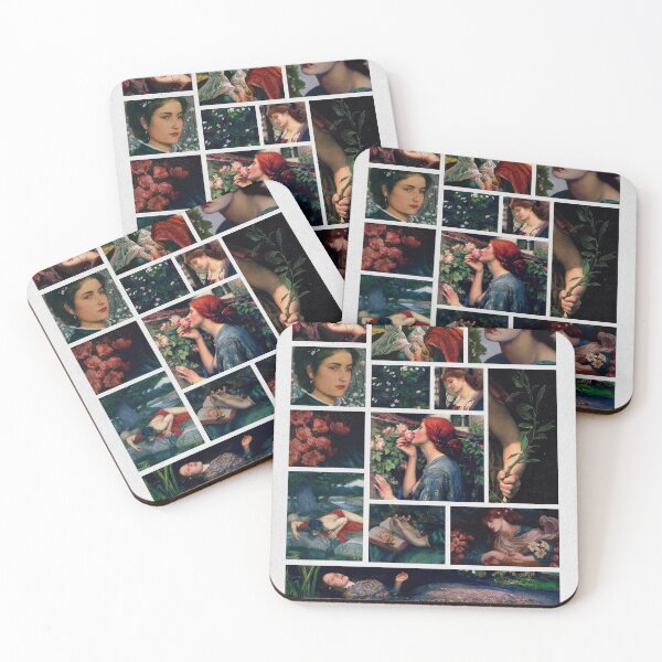 Item preview, Pre-raphaelite Aesthetic Collage I (Red & Green) designed and sold by existentialcelestial.