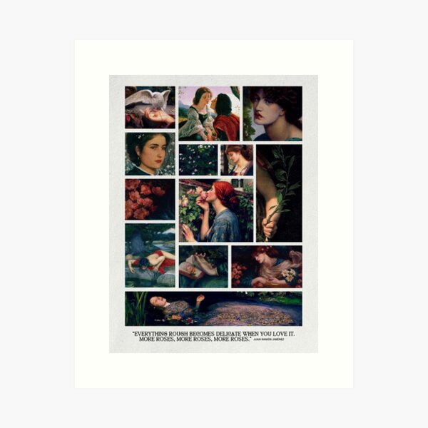 Item preview, Pre-raphaelite Aesthetic Collage I (Red & Green) designed and sold by existentialcelestial.