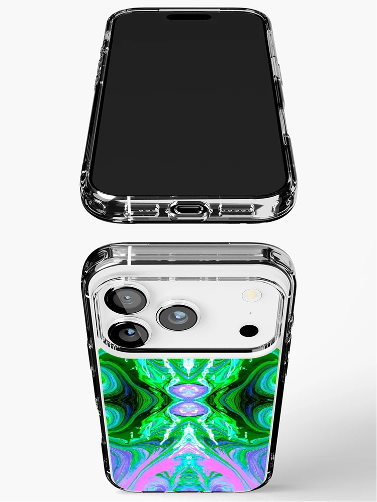 Thumbnail 3 of 5, iPhone Case, Cyan Vortex designed and sold by RivalArtDesigns.