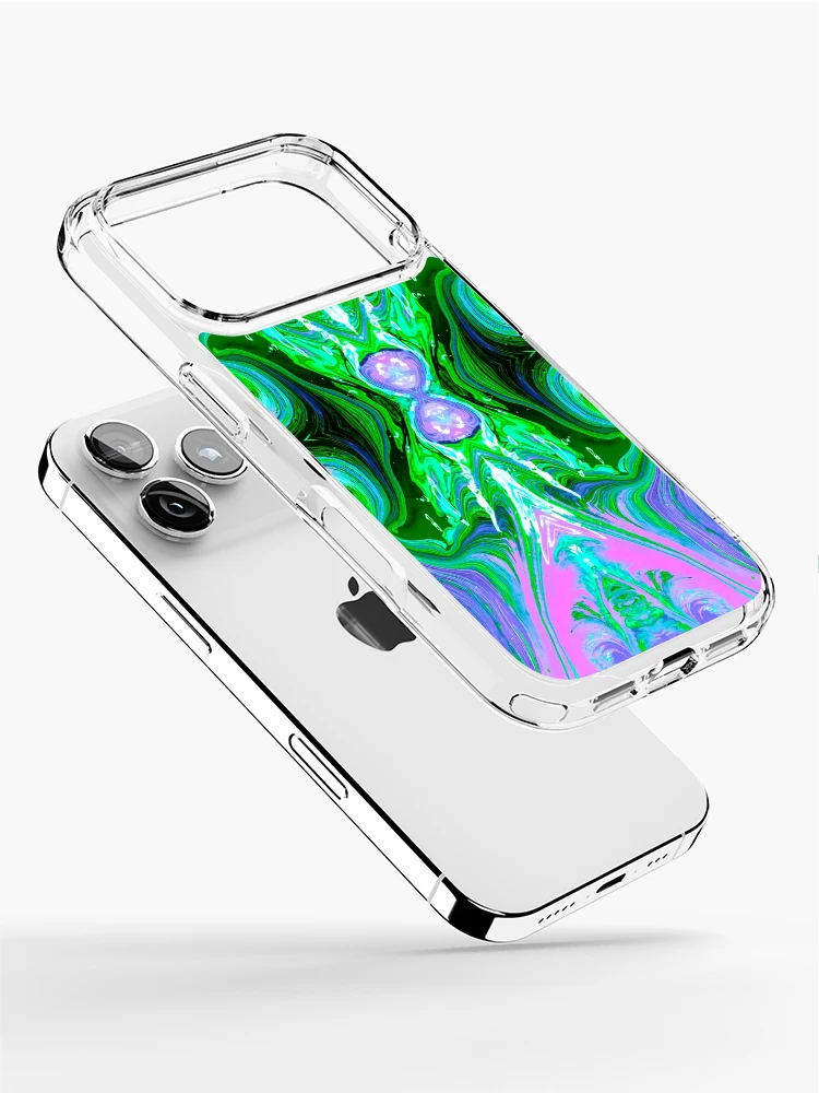 Thumbnail 2 of 5, iPhone Case, Cyan Vortex designed and sold by RivalArtDesigns.