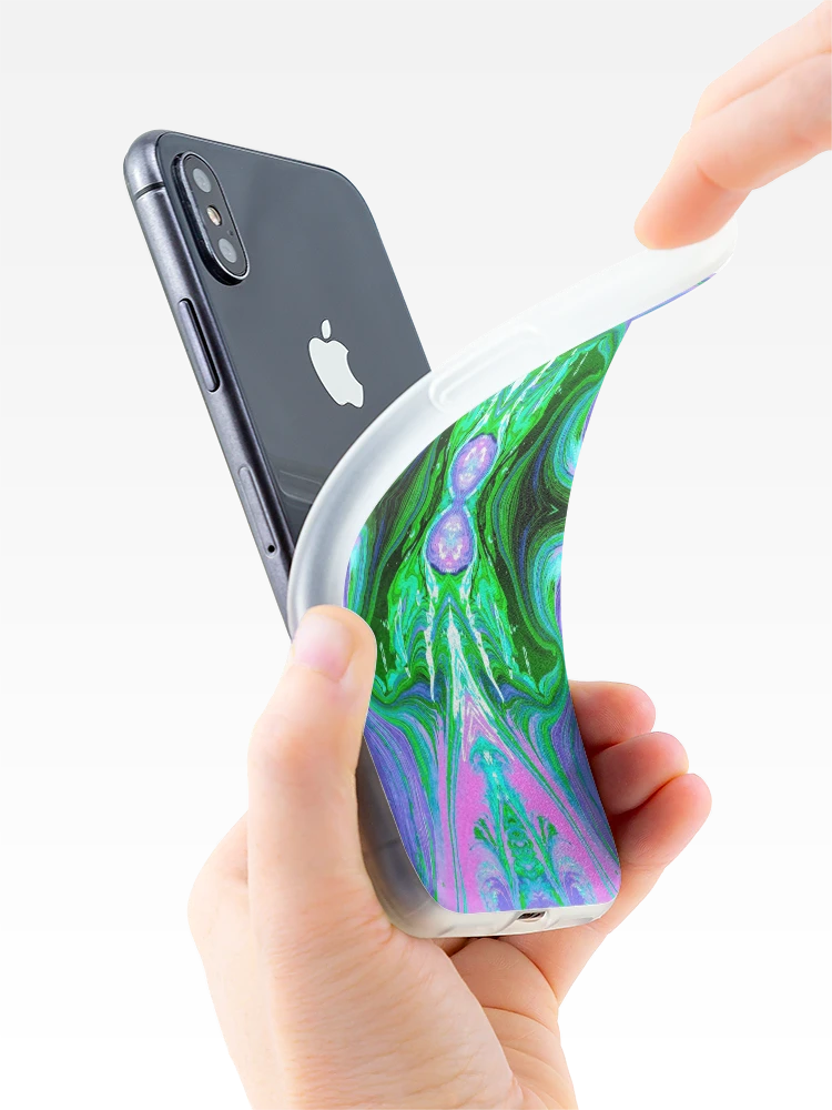 Thumbnail 4 of 5, iPhone Case, Cyan Vortex designed and sold by RivalArtDesigns.