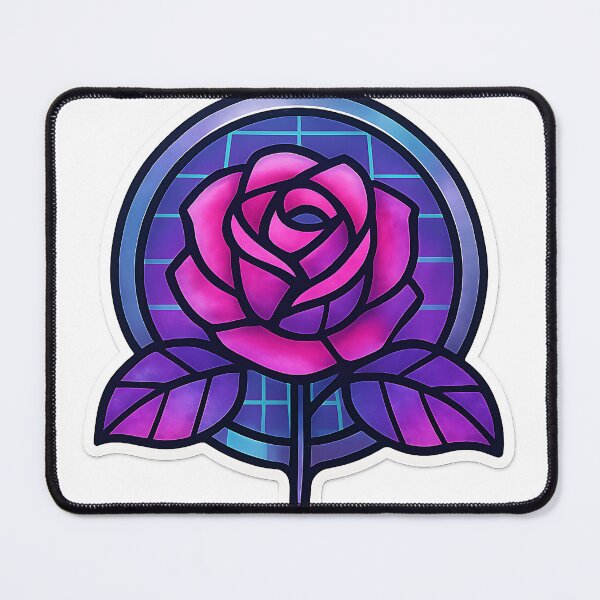 Aperçu de l'œuvre Rose en vitrail créée et vendue par Throwback Trends.