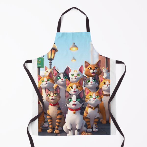 Aperçu de l'œuvre Rassemblement fantaisiste de chats des rues – Art animalier urbain coloré créée et vendue par Jayara [Born To Reign].